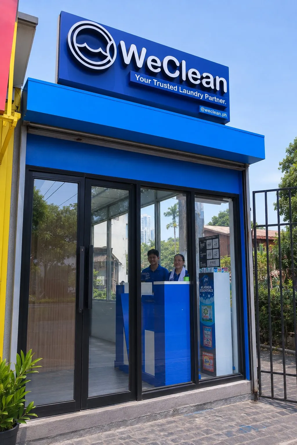A WeClean branch storefront, your trusted laundry partner